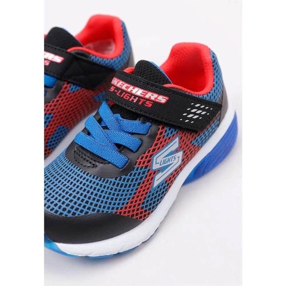 BRAND NEW boy toddler skechers light up rapid charge velcro shoes size 7 - Picture 2 of 6